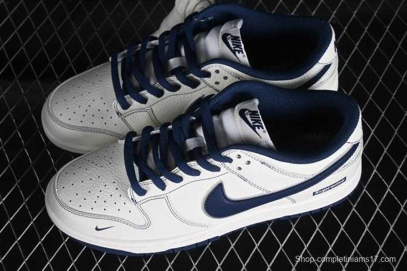 Supreme x Nike SB Dunk Low Deep Blue Colorway Low-Top Casual Skate Shoes - RM2308-238