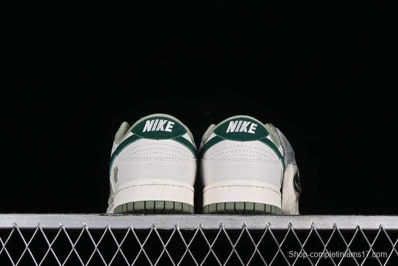 Nike SB Dunk Low UN Collaboration - White Green Swoosh Anniversary Custom Low-Top Casual Skate Shoes - DQ1098-359