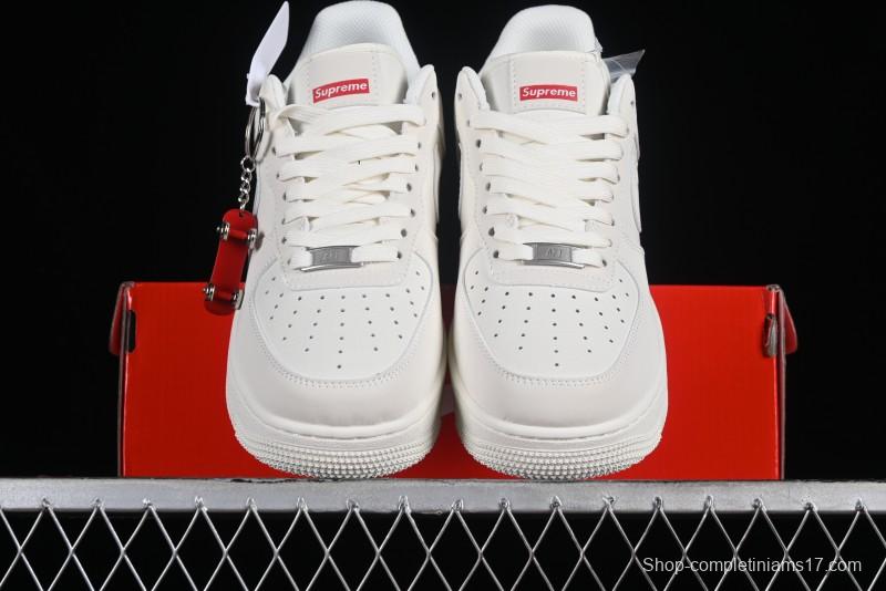 Supreme x Nike Air Force 1'07 Low Off-White Casual Skate Shoes with Zoom Air Cushion - HD1968-007