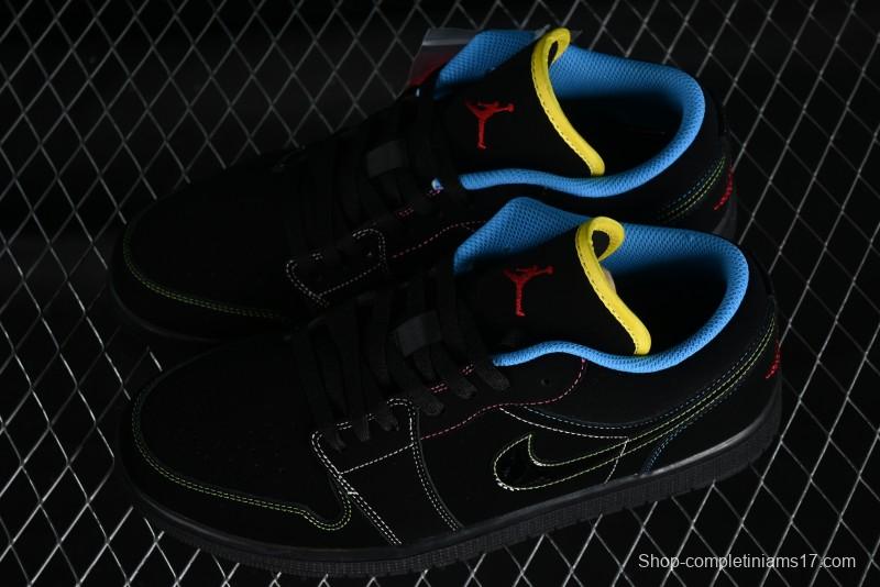 Nike Air Jordan 1 Low AJ1 Black Green Low Top Lifestyle Basketball Shoes - 338145-003