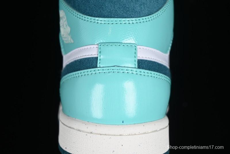 Nike Air Jordan 1 Mid "Bleached Turquoise" Casual Sneakers - DZ3745-300
