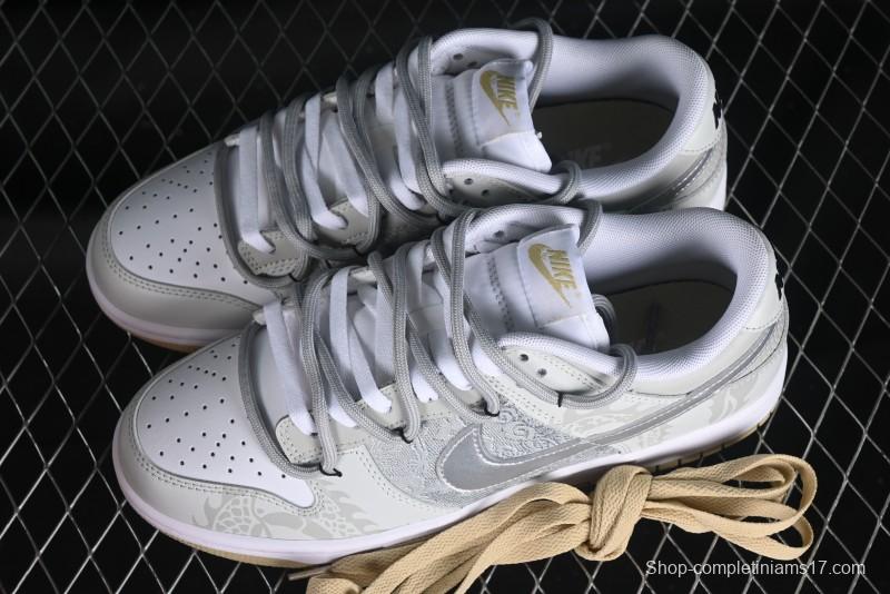 Nike Dunk Low SB Year of the Dragon Limited Edition Silk Patchwork Casual Skate Shoes - DV0833-100