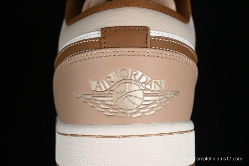 Nike Air Jordan 1 Low AJ1 Khaki Yellow Low-Top Casual Lifestyle Sneakers - HF5753-221