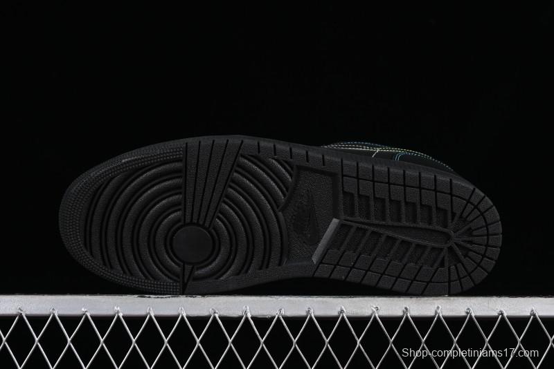 Nike Air Jordan 1 Low AJ1 Black Green Low Top Lifestyle Basketball Shoes - 338145-003