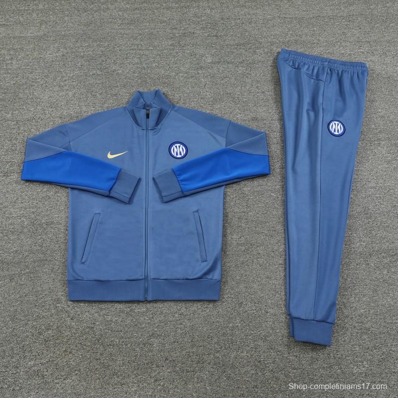 24/25 Inter Milan Blue Full Zipper Jacket +Long Pants