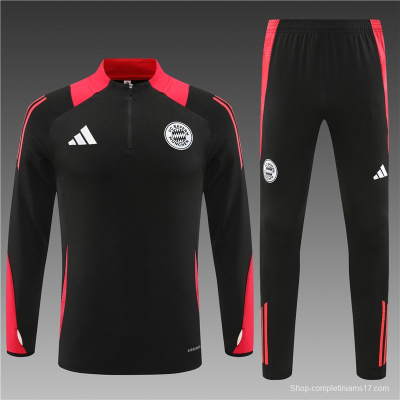 24/25 Bayern Munich Black Half Zipper Jacket+Long Pants