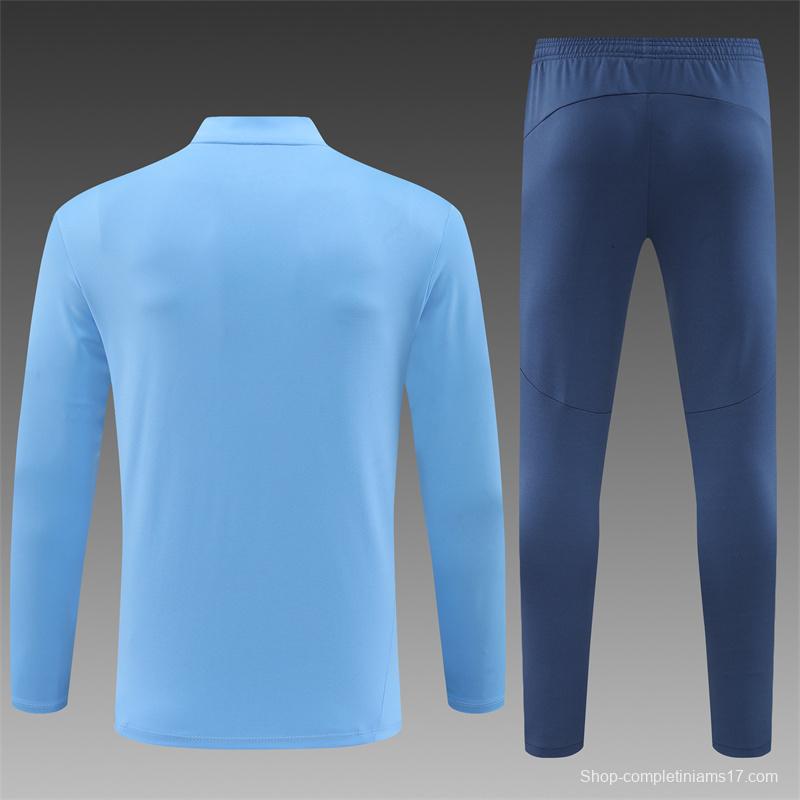 24/25 Manchester City Sky Blue Half Zipper Jacket+Long Pants