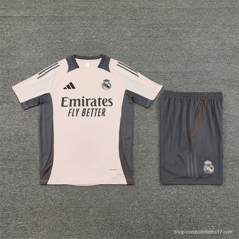 24/25 Real Madrid Pink Short Sleeve Jersey+Shorts