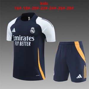 24/25 Kids Real Madrid Navy White Short Sleeve Jersey+Shorts