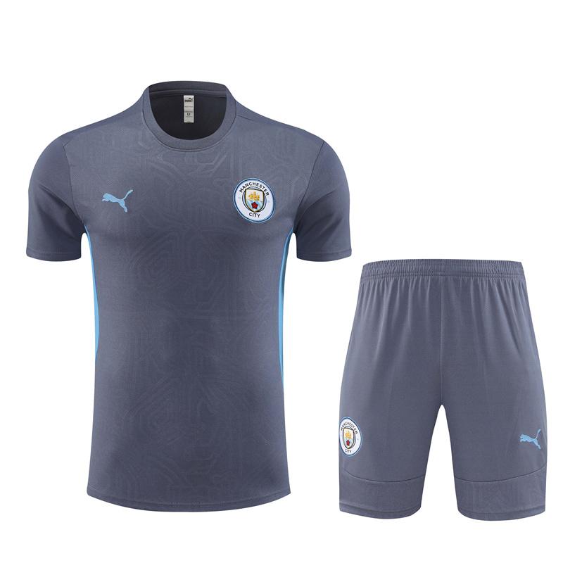 24/25 Manchester City Blue White Short Sleeve Jersey+Shorts