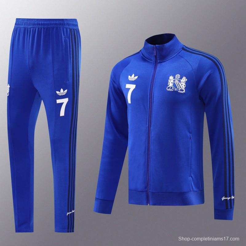 24/25 Manchester United Blue Full Zipper Jacket +Long Pants