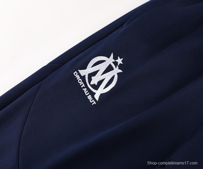 24/25 Olympique Marseille Navy Full Zipper Jacket +Long Pants