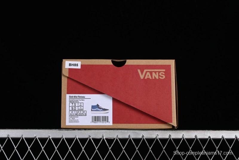 Vans Sk8-Mid Navy Blue Mid-Top Retro Classic Casual Canvas Shoes - VN0A391F5TU