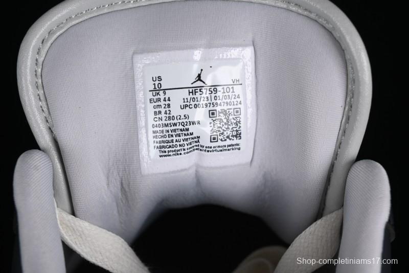 Nike Air Jordan 1 Low SE Casual Sneakers in Black White with Metallic Purple Accents - HF5759-101