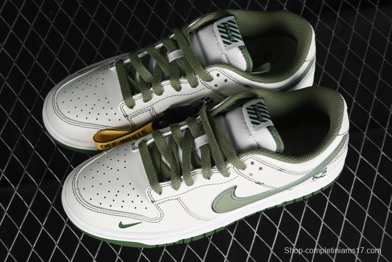 Nike SB Dunk Low OFF-WHITE Collaboration - Anniversary Premium Custom Low-Top Casual Sneakers DJ2024-002