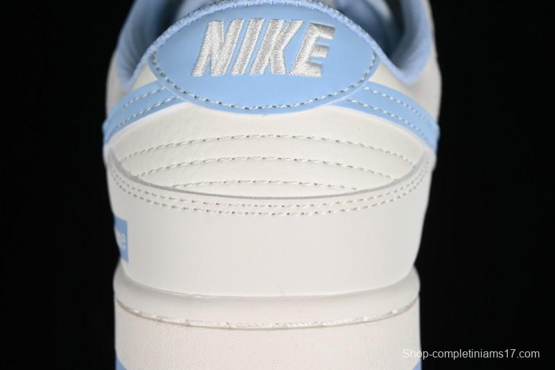 Nike SB Dunk Low Supreme Collaboration - Sky Blue Canvas Anniversary Custom Low-Top Casual Skate Shoes - BB6698-513