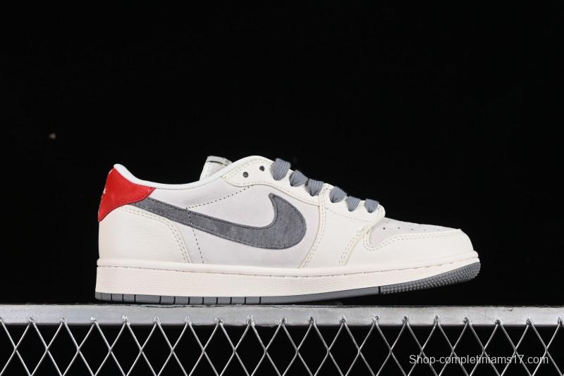 Nike Travis Scott x Fragment Design x Air Jordan 1 Low OG SP AJ1 LV Collaboration Casual Sneakers - XY2688-103