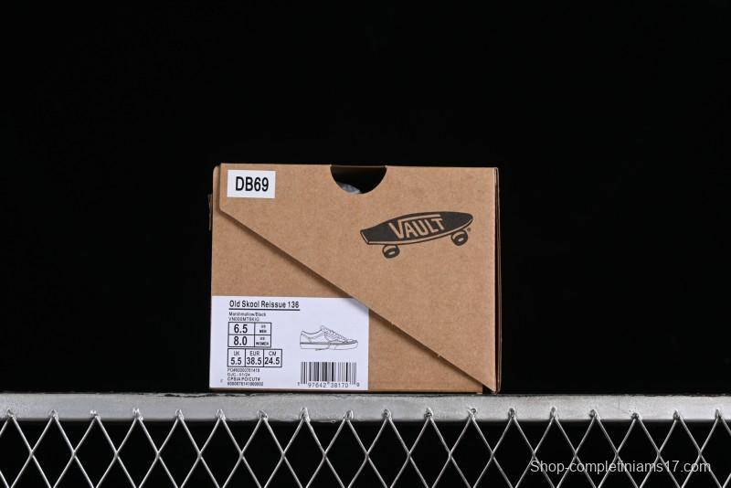 Vans Old Skool Reissue 136 Low-Top Skate Shoes with Detachable Cushioned Insole - VN000MT6KIG