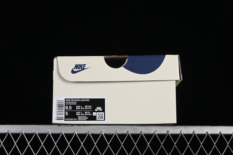Nike SB Dunk Low Lightning Collaboration - Beige Brown Colorway with Small Brown Swoosh Anniversary High-End Custom Low-Top Casual Skate Shoes - XD1688-031