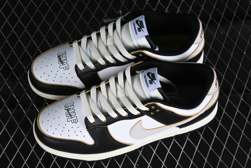 Nike HUF x SB Dunk Low "San Francisco" Black White Panda Skateboarding Shoes - FD8775-001