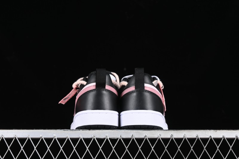 Nike Court Borough Low 2 Retro Casual Sneakers in Dark Pink and Black - BQ5448-115