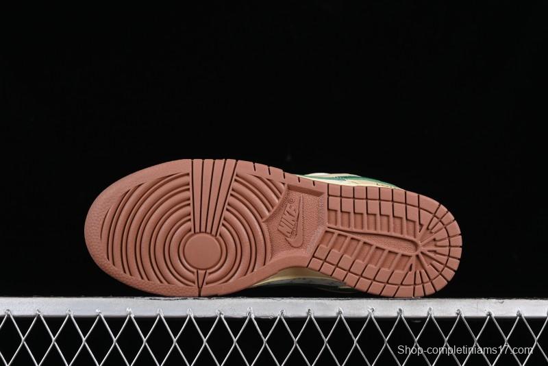 Nike SB Dunk Low LV Collaboration - Beige Green Anniversary High-End Custom Low-Top Casual Skate Shoes - LV6188-003