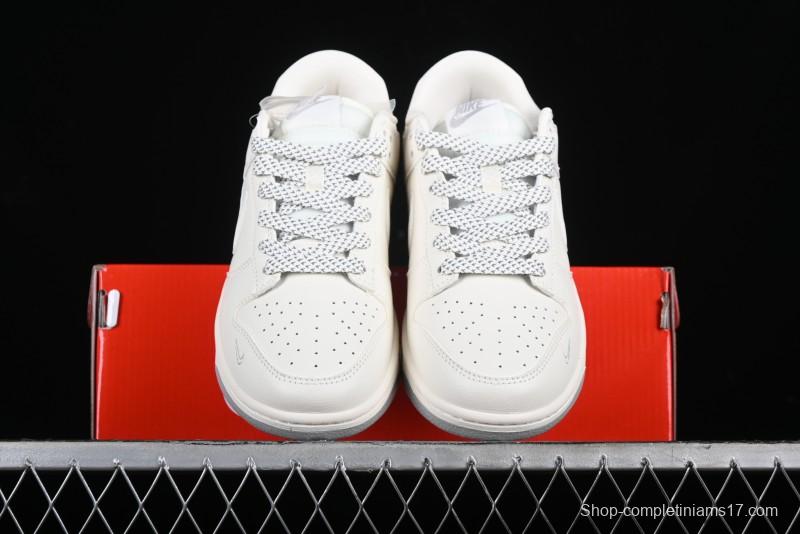 Nike SB Dunk Low Supreme Collaboration - Classic Beige Gray Anniversary High-End Custom Low-Top Casual Skate Shoes - XX8888-001