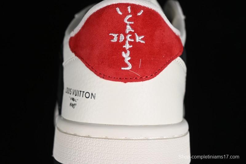 Nike Travis Scott x Fragment Design x Jordan Air Jordan 1 Low OG SP AJ1 LV Beige Black Red Casual Sneakers - LX1988-700