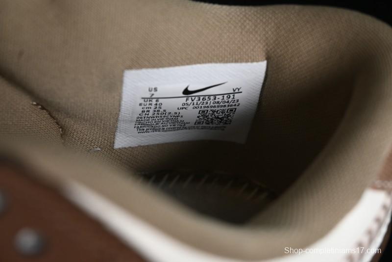 Nike Dunk Low SB White Brown Plaid Casual Skate Shoes - FV3653-191