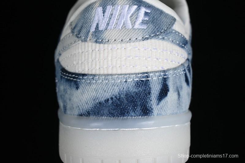 Nike SB Dunk Low Stussy Collaboration - Crystal Denim Anniversary Custom Low-Top Casual Skate Shoes - JH8039-937