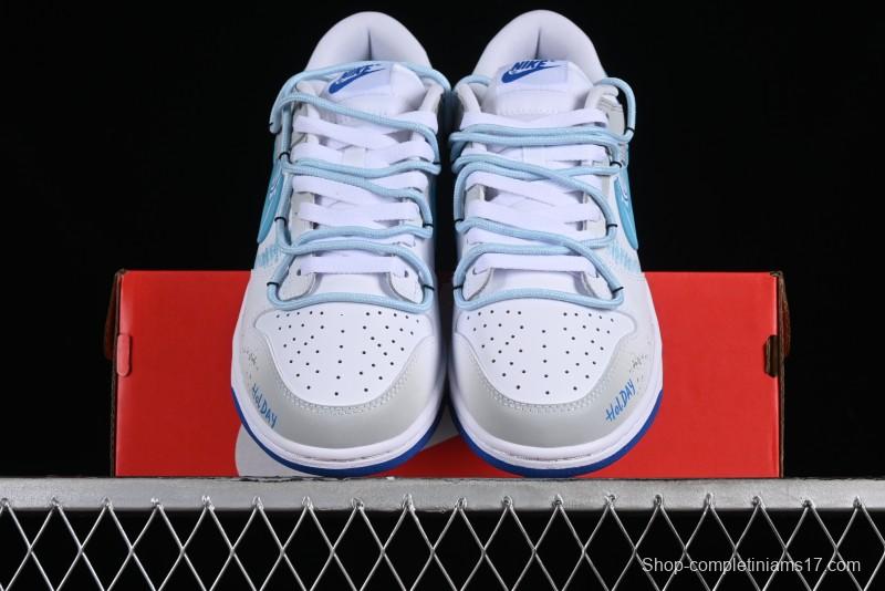 Nike Dunk Low Graffiti Deconstructed Style Casual Diary Gradient Splatter Letter SB Strap Low-Top Skate Shoes - DV0831-104