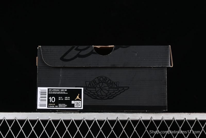 Nike Air Jordan 1 Mid Basketball Shoes in White/Orange/Red - FJ3458-160