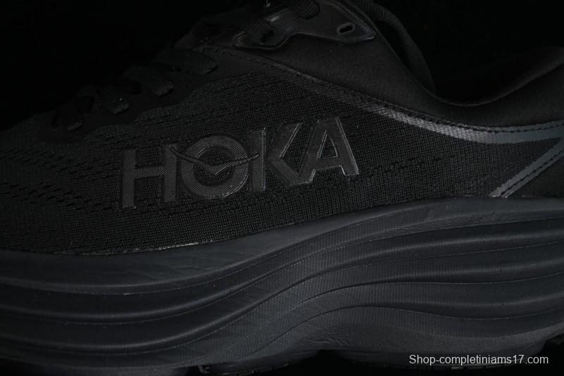 HOKA ONE ONE Bondi 8 Functional Cushioned Running Shoes with Engineered Mesh Upper - 1123202 BBLC