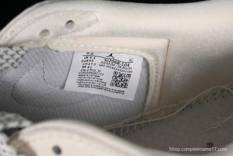 Nike Travis Scott x Fragment Design x Air Jordan 1 Low OG SP AJ1 MLB Collaboration - NY Black Print Low Top Casual Sneakers SJ2068-104