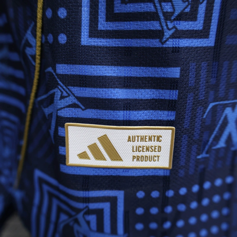 25/26 Player Version Real Madrid Blue Geometric Pattern Away Jersey