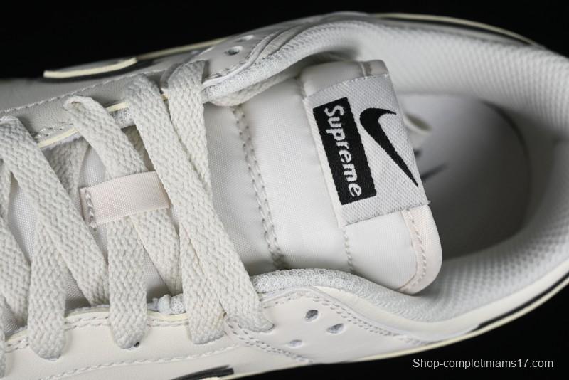 Nike SB Dunk Low Supreme Collaboration - Beige Black Mini Swoosh Anniversary High-End Custom Low-Top Casual Skate Shoes - DJ2024-006