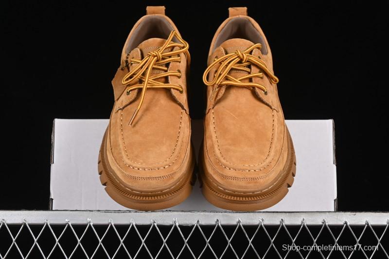 Timberland Low-Top Casual Shoes for Men - 24SS Autumn Collection with Oil-Resistant Italian Leather & Anti-Slip Rubber Outsole - TB73535YELLOW