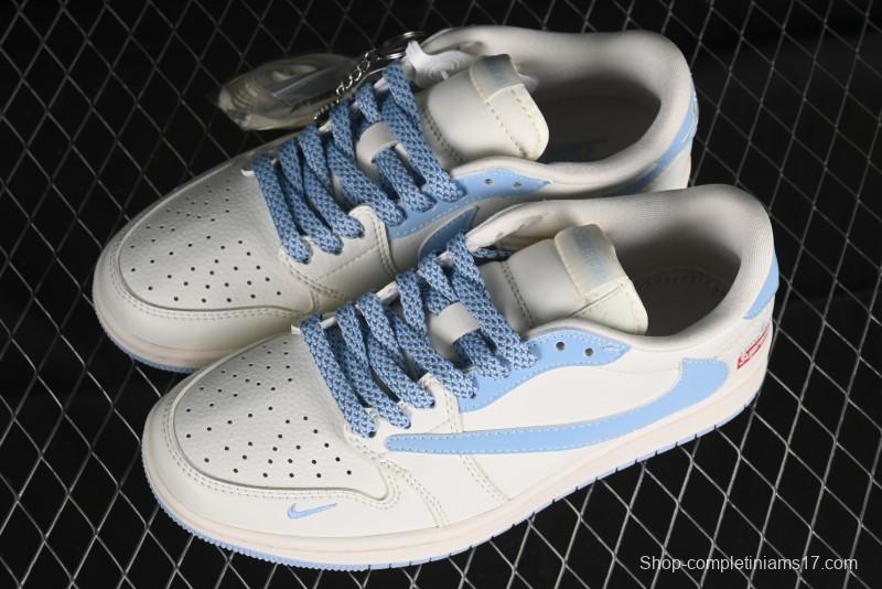 Nike Travis Scott x Fragment Design x Air Jordan 1 Low OG SP AJ1 Stone Island Collaboration - BB6588-105