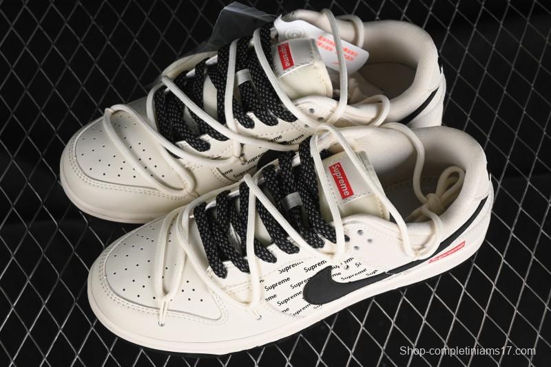 Nike SB Dunk Low Supreme Collaboration - Starry Night Black Engraving Anniversary High-End Custom Low-Top Casual Skate Shoes - JJ5688-108