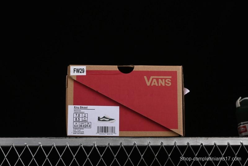 Vans Knu-Skool High Street American Retro Canvas Skate Shoes in Black Green - VN000CSQW3Z