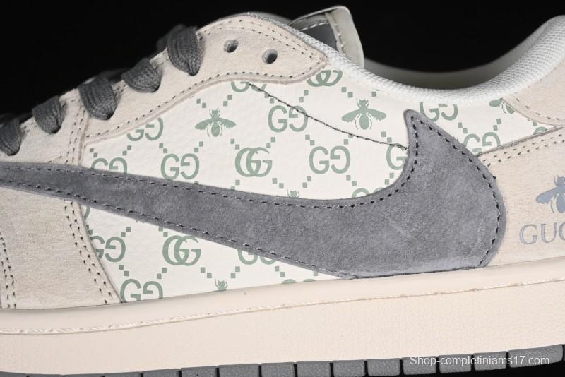 Nike Travis Scott x Fragment Design x Air Jordan 1 Low OG SP AJ1 Retro Sneakers - SJ2068-107