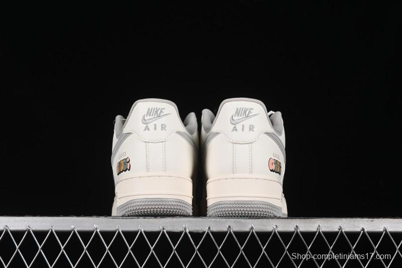 Nike Air Force 1 '07 Low Gucci Collaboration - Beige Grey Linen Casual Sneakers - XZ3398-688