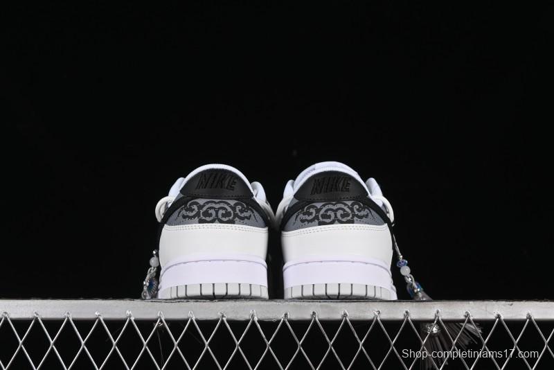 Nike Dunk Low CNY Year of the Dragon Limited Edition SB Lace-Up Casual Sneakers with Silver-White Design - DV0831-101