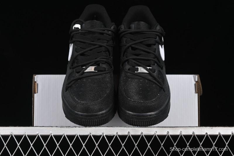 Nike Air Force 1 '07 Low White Black Starry Full Diamond Lace-Up Low-Top Casual Sneakers - ZH0316-032