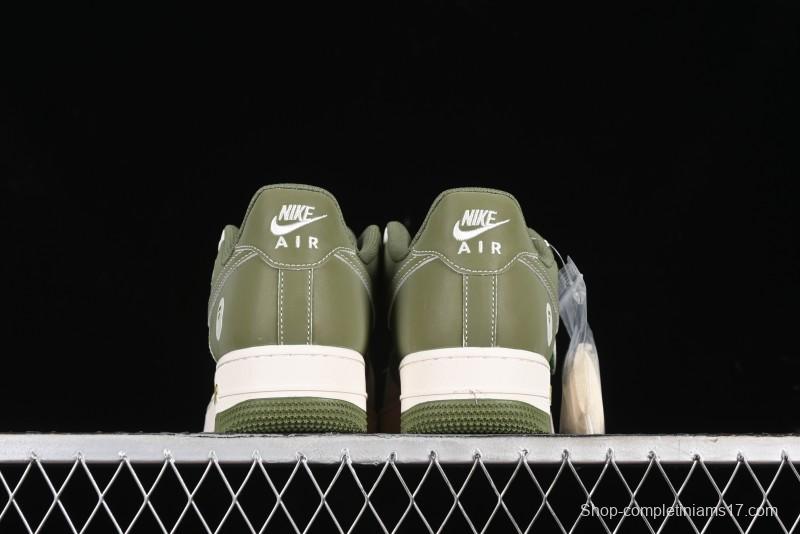 Nike Air Force 1 '07 Low Bape Collaboration - Dark Green Grey Low Top Casual Sneakers BB6566-205