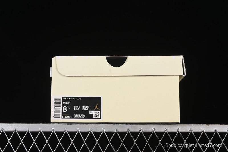 Nike Air Jordan 1 AJ1 Dior Collaboration - White Black Custom Low Top Retro Basketball Shoes - LJ6688-010