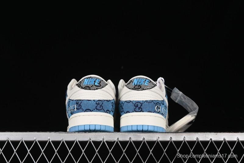 Nike SB Dunk Low Gucci Collaboration - Royal Blue Anniversary High-End Custom Low-Top Casual Sneakers CF3688-002