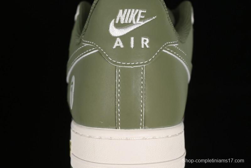Nike Air Force 1 '07 Low Bape Collaboration - Dark Green Grey Low Top Casual Sneakers BB6566-205