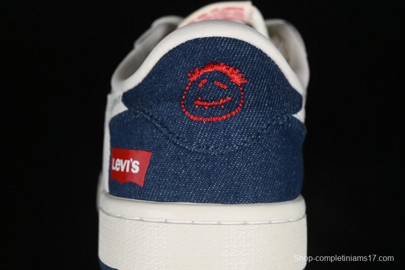 Nike Travis Scott x Fragment Design x Air Jordan 1 Low OG SP AJ1 Levi's Collaboration - White Blue Canvas Low Top Casual Sneakers - JH6088-605