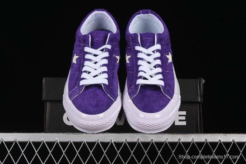 Converse One Star Retro Low-Top Skate Shoes in Purple Suede - 171586C
